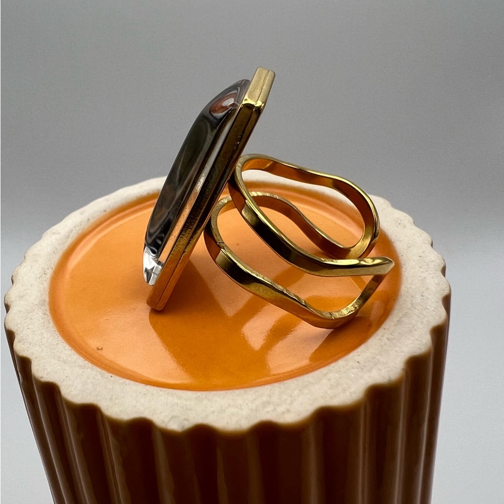 Elegant Rectangular Statement Rings - Classic Flo… - image 8